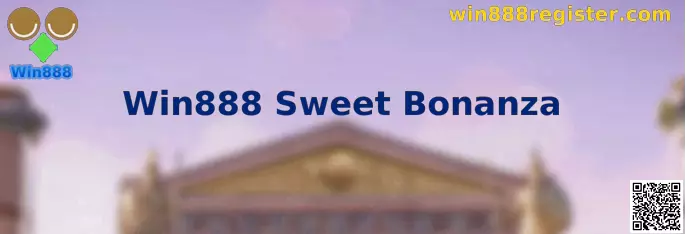 Interface do jogo Win888 Sweet Bonanza com grade 6x5 e símbolos de doces